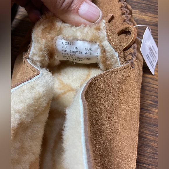 Coach Tan Suede Shearling Men's Driver Moccasin Slip-On Slippers Sz 11D CC842 - Picture 6 of 8